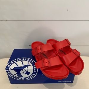 Birkenstock Red Arizona Essentials Sandals